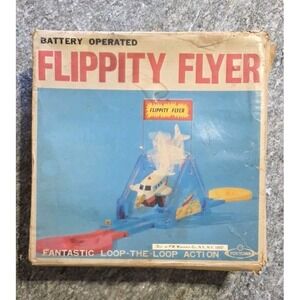 Vintage 1971 NEW FLIPPITY FLYER AIRPLANE TOY TRACK by TOY TOWN TOMY Working EUC